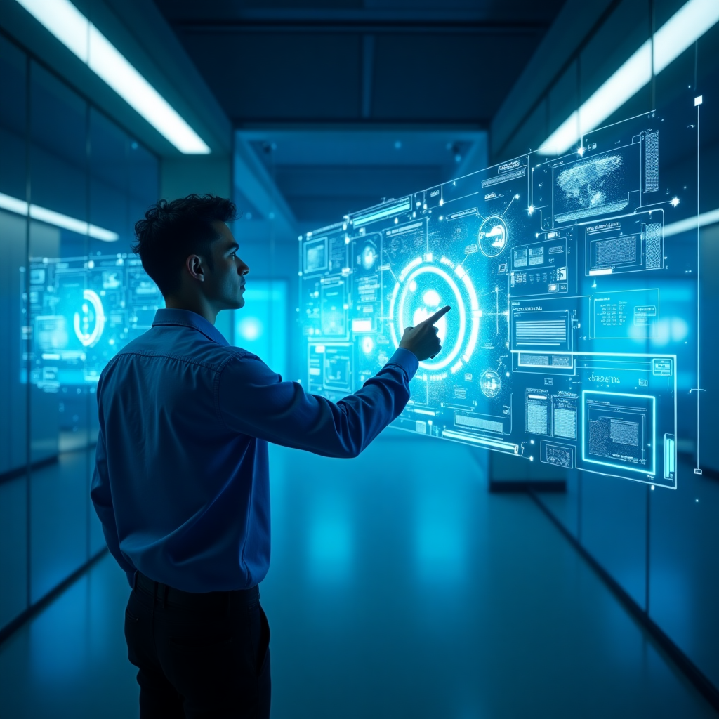 Concepto de transformación digital y conectividad ubicua