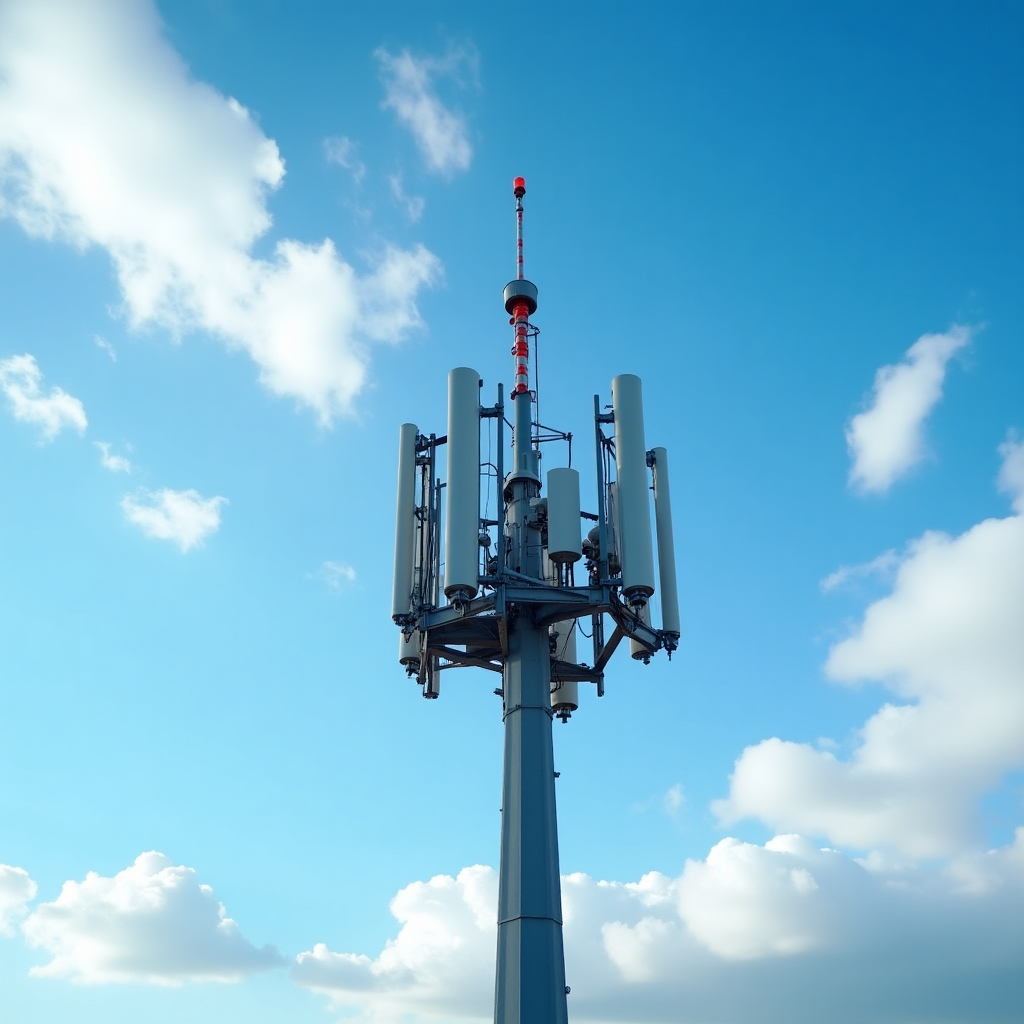 Infraestructura de telecomunicaciones moderna con tecnología 5G